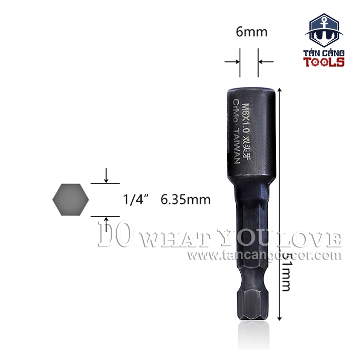 Đầu Vặn Bulong Ren 6 mm - 1 Cái - Ảnh 2