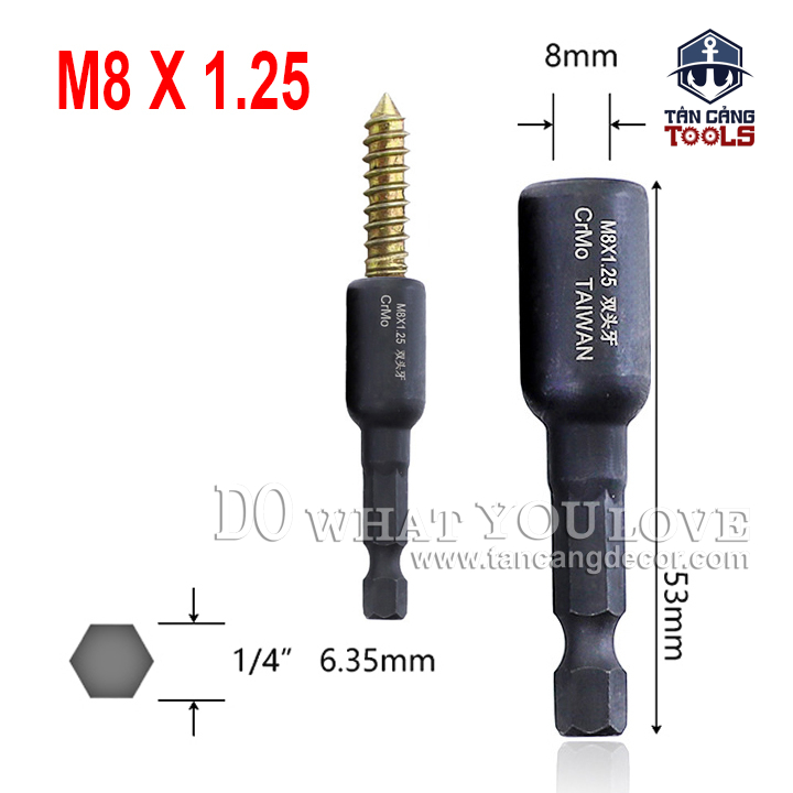 Đầu Vặn Bulong Ren 8 mm - 1 Cái