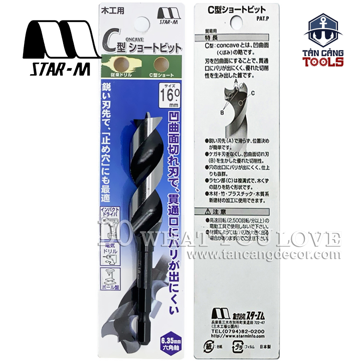 Mũi Khoan Gỗ Star-M 16mm Bước Thưa Ngắn Chuôi Dài Lục Giác - 1 Mũi - Ảnh 4