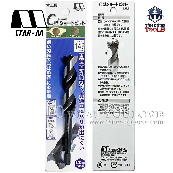 Mũi Khoan Gỗ Star-M 14mm Bước Thưa Ngắn Chuôi Dài Lục Giác - 1 Mũi - Ảnh 5