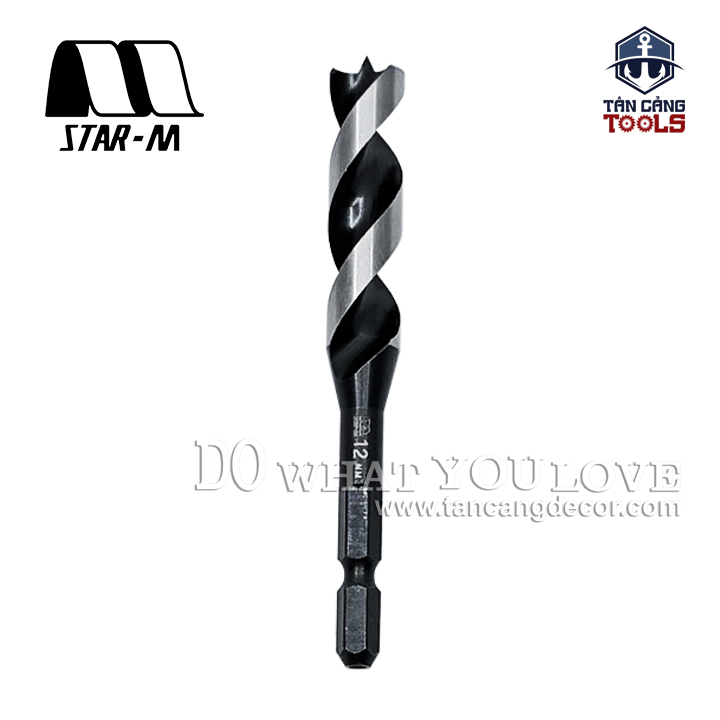 Mũi Khoan Gỗ Star-M 12mm Bước Thưa Ngắn Chuôi Dài Lục Giác Series 1 - 1 Mũi - Ảnh 3