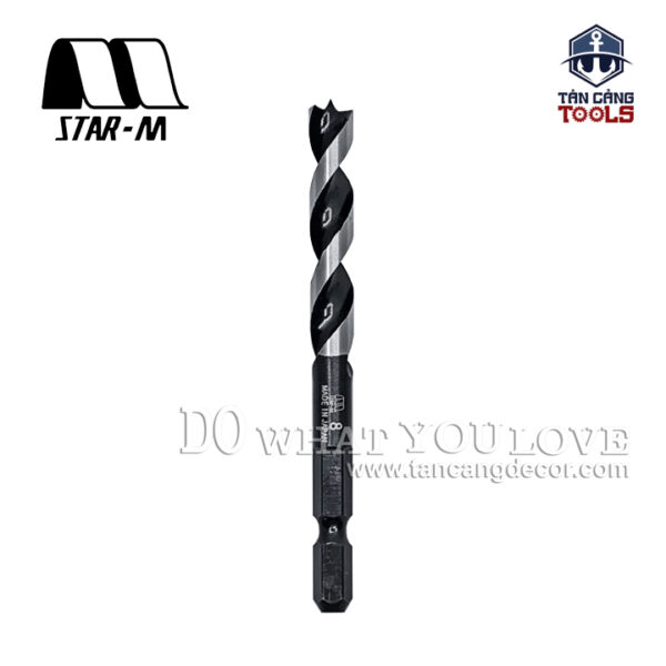 Alternative view of Mũi Khoan Gỗ Star-M 8mm Bước Thưa Ngắn Chuôi Dài Lục Giác Series 1 - 1 Mũi