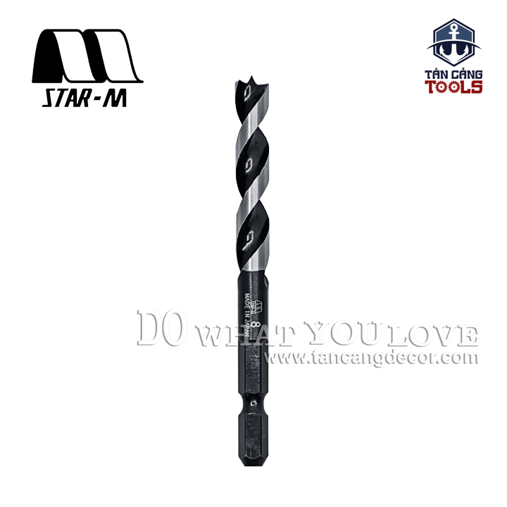 Mũi Khoan Gỗ Star-M 8mm Bước Thưa Ngắn Chuôi Dài Lục Giác Series 1 - 1 Mũi - Ảnh 2