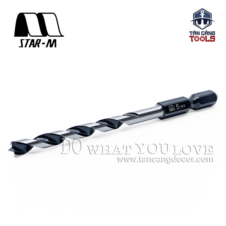 Mũi Khoan Gỗ Star-M 5mm Bước Thưa Ngắn Chuôi Dài Lục Giác Series 1 - 1 Mũi - Ảnh 3