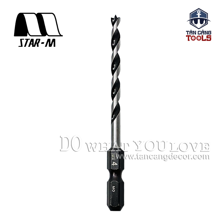 Mũi Khoan Gỗ Star-M 4mm Bước Thưa Ngắn Chuôi Dài Lục Giác Series 1 - 1 Mũi - Ảnh 3