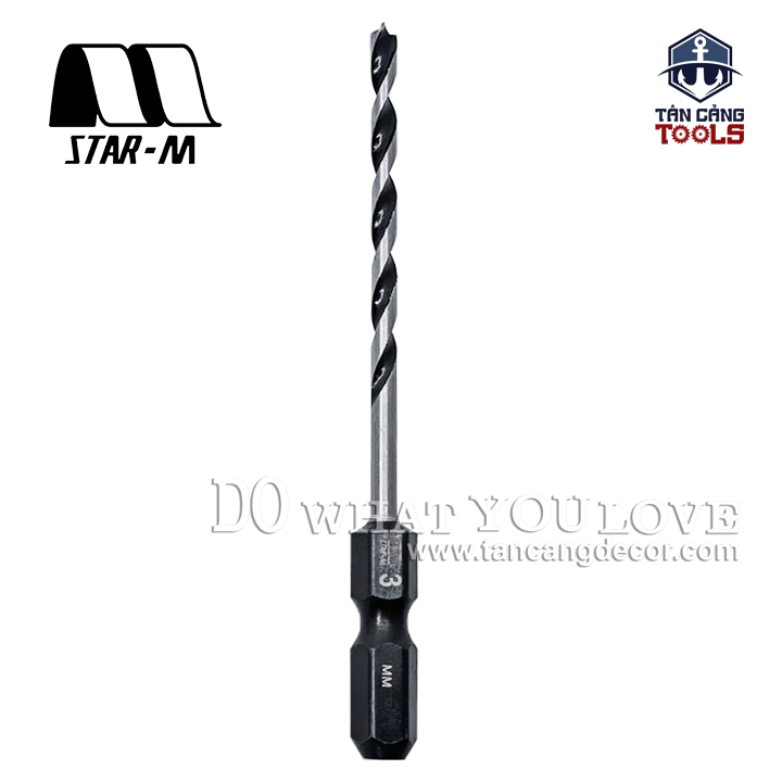 Mũi Khoan Gỗ Star-M 3mm Bước Thưa Ngắn Chuôi Dài Lục Giác Series 1 - 1 Mũi - Ảnh 2