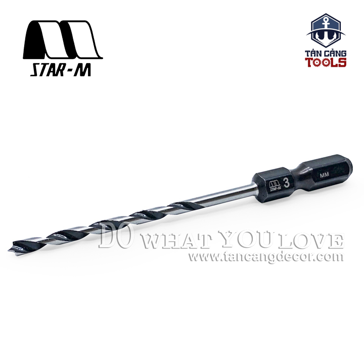 Mũi Khoan Gỗ Star-M 3mm Bước Thưa Ngắn Chuôi Dài Lục Giác Series 1 - 1 Mũi - Ảnh 3