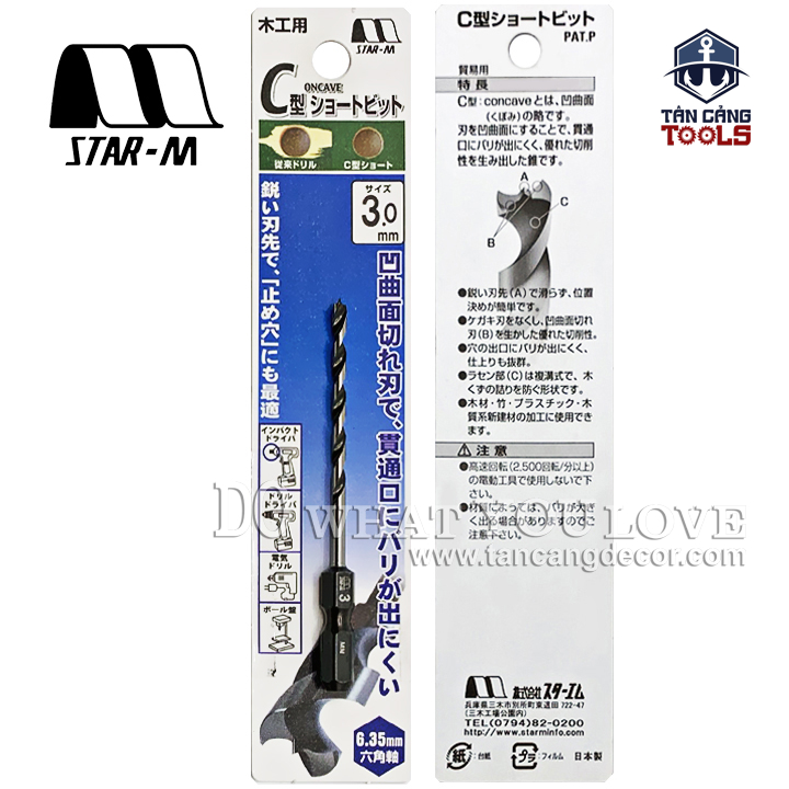Mũi Khoan Gỗ Star-M 3mm Bước Thưa Ngắn Chuôi Dài Lục Giác Series 1 - 1 Mũi - Ảnh 4
