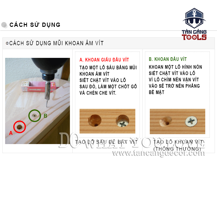 Bộ Mũi Khoan Âm Vít Và Mũi Khoét Chốt Gỗ Star-M 3.5 x 10 x 10mm - Ảnh 7