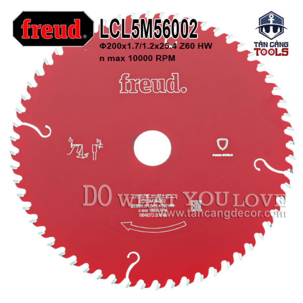 Lưỡi Cưa Gỗ Hợp Kim 200 x 25.4 mm x 60T Freud LCL5M56002