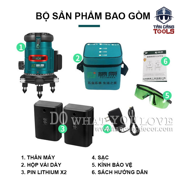 Máy Cân Bằng Lazer 5 Tia Fujiwara LD5T - Tặng Kèm Tripod - Ảnh 4