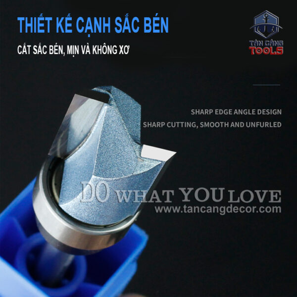 Mũi Router 3 Cánh TideWay Thẳng Bi Trên Cốt 12.7 mm 19 x 50 mm - Ảnh 9