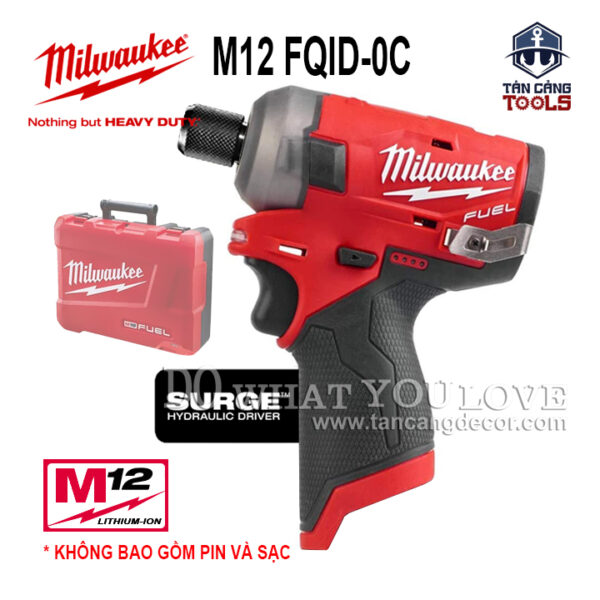 Máy Vặn Vít Búa Dầu Dùng Pin Milwaukee M12 FQID-0C ( Thân Máy )