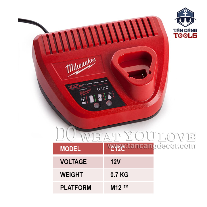 Sạc Pin 12V Milwaukee M12 C12C - Ảnh 3
