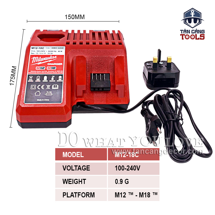 Sạc Pin 12V 18V Milwaukee M12-18C SA - Ảnh 3