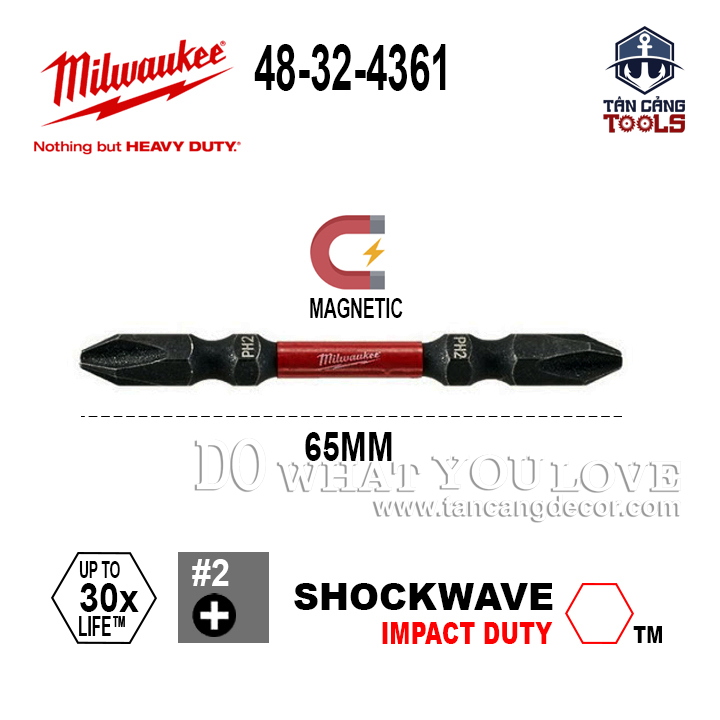 Mũi Bắt Vít Milwaukee PH2 65 mm 48 - 32 - 4361