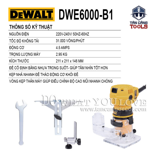 Máy Phay DeWalt DWE6000-B1 390W - Ảnh 3