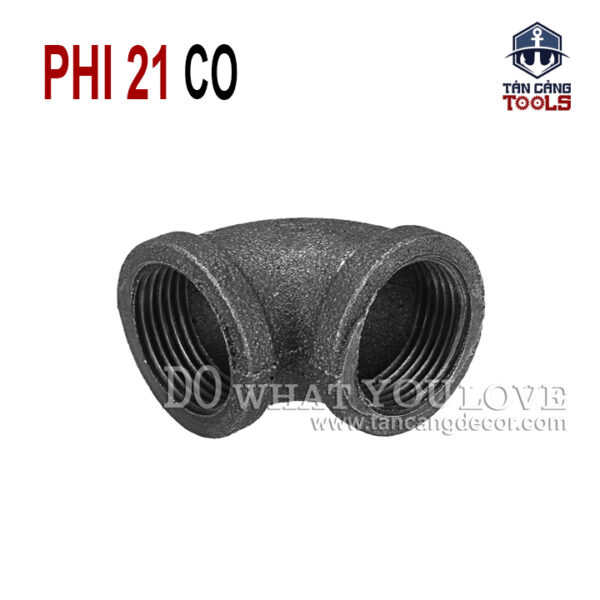 Co Nối Ống Nước 90 Độ Phi 21 - Gang Xám - Ảnh 3