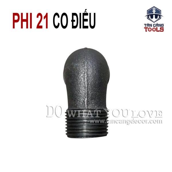 Alternative view of Co Điếu Ống Nước 90 Độ Phi 21 - Gang Xám