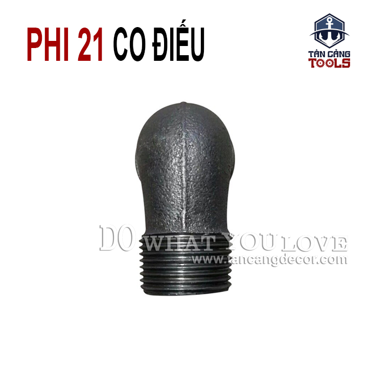 Co Điếu Ống Nước 90 Độ Phi 21 - Gang Xám - Ảnh 2