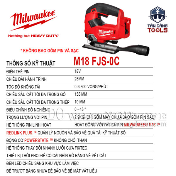 Máy Cưa Lọng Dùng Pin Milwaukee M18 FJS - 0X - Ảnh 10