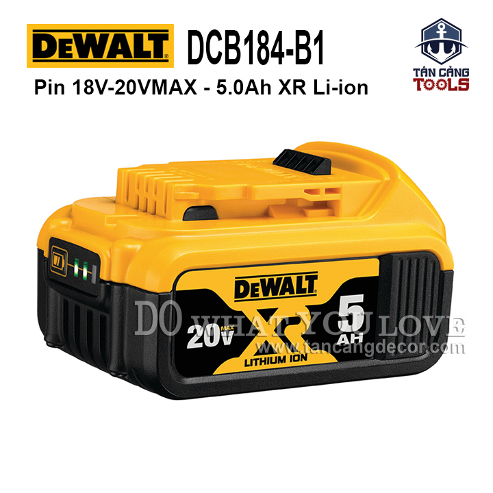 Pin 18V 5.0Ah DeWalt DCB184-B1 XR-LI-ION - Ảnh 3