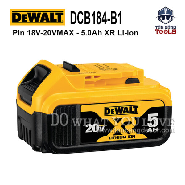 Alternative view of Pin 18V 5.0Ah DeWalt DCB184-B1 XR-LI-ION