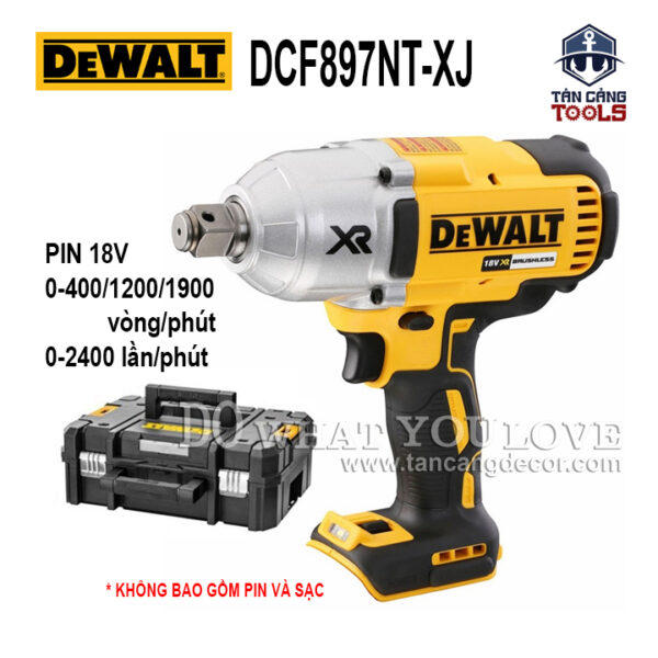 Máy Siết Bu Lông Dùng Pin DeWalt 18V DCF897NT-XJ 3/4 Inches ( Thân Máy )