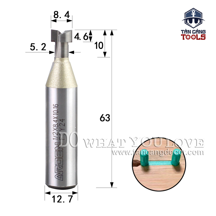 Mũi Router Arden Cnc Chốt Nhựa Liên Kết U Arden 8.4 mm Arden 1614 - Ảnh 3