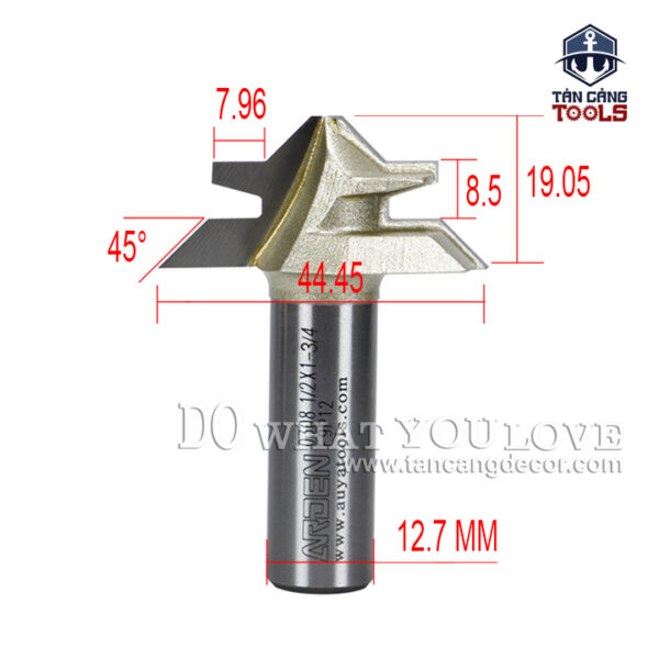 Alternative view of Mũi Router Arden Ghép Góc 90 Độ Cho Ván Dày 15 - 19 mm Cốt 12.7 mm Arden 0308