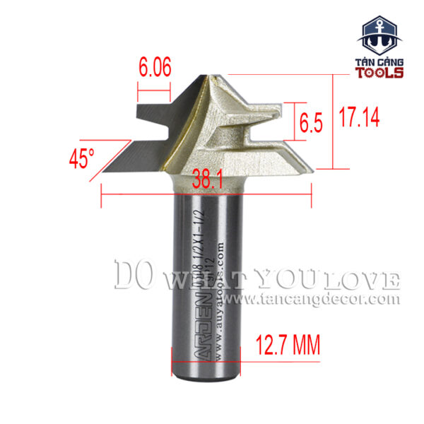 Alternative view of Mũi Router Arden Ghép Góc 90 Độ Cho Ván Dày 12 - 17 mm Cốt 12.7 mm Arden 0308