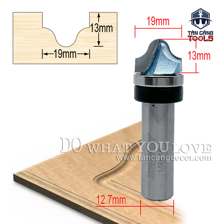 Mũi Router Đánh Pano Tideway 19 mm Cốt 12.7 mm - Ảnh 3