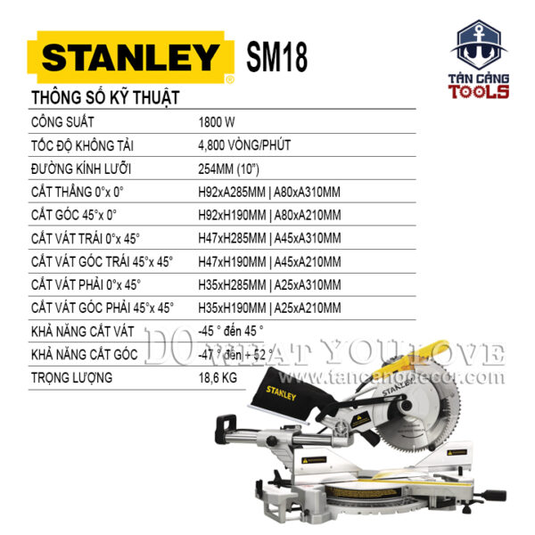 Máy Cưa Cắt Đa Góc Trục Trượt Stanley SM18 - Ảnh 3