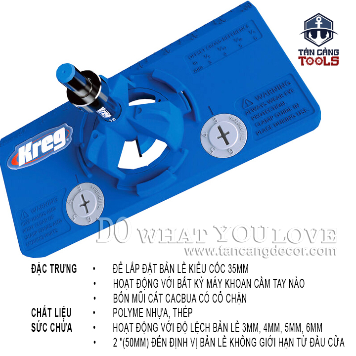Bộ Dưỡng Khoan Bản Lề Bật KREG KHI-HINGE - Ảnh 4