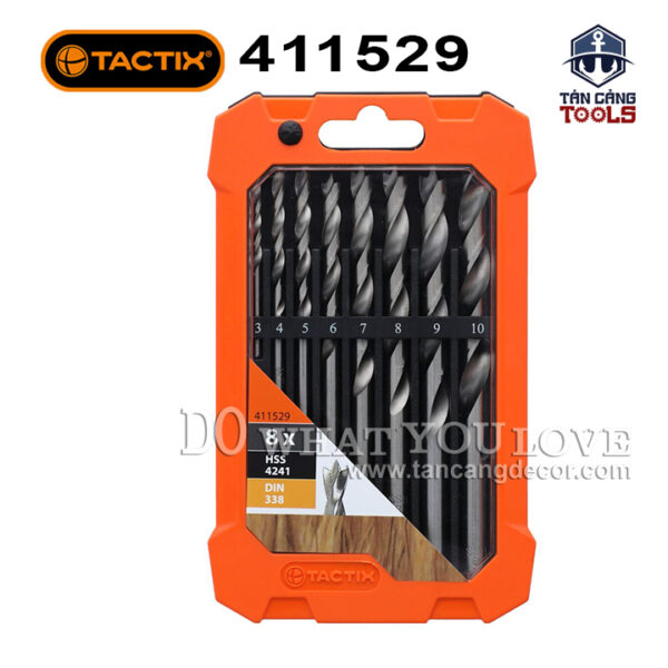 Bộ Mũi Khoan Gỗ HSS 8 Chi Tiết Tactix 411529