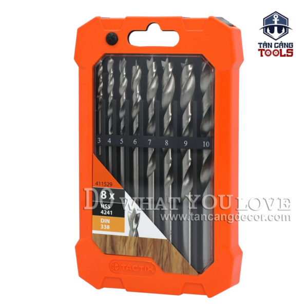Alternative view of Bộ Mũi Khoan Gỗ HSS 8 Chi Tiết Tactix 411529