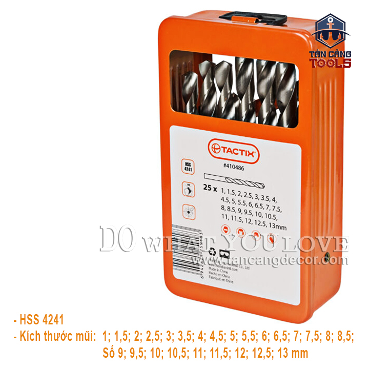 Bộ Mũi Khoan Kim Loại HSS 25 Chi Tiết Tactix 410486 - Ảnh 2