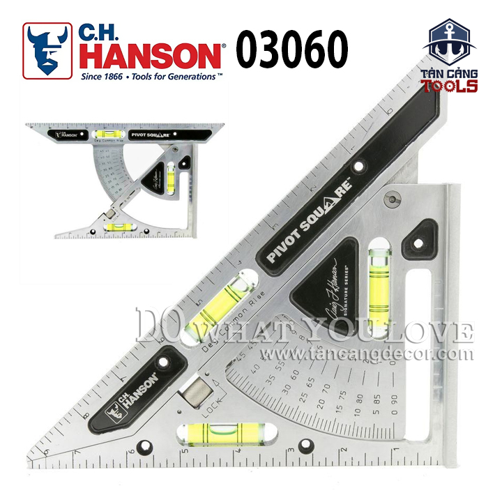 Thước Eke Nhôm Nivo Đo Góc 8 Inches C.H.Hanson 03060