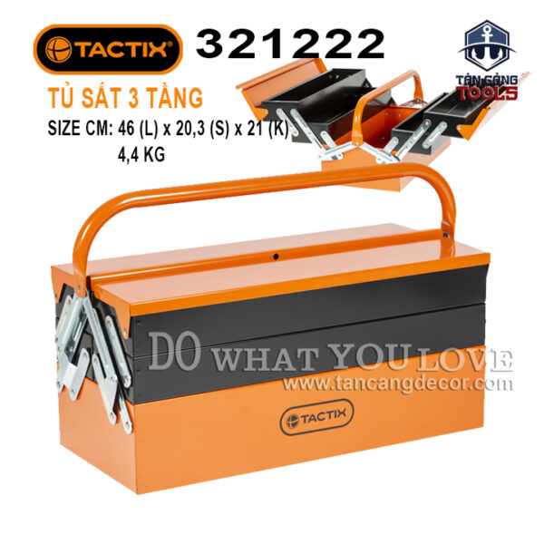 Thùng Đựng Đồ Nghề 3 Tầng Sắt Tĩnh Điện 18 Inches Tactix 321222