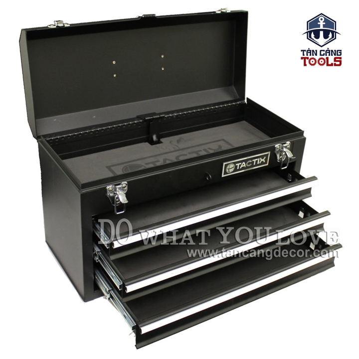 Thùng Đựng Đồ Nghề 3 Ngăn Kéo Sắt Tĩnh Điện Tactix 321102 - Ảnh 4