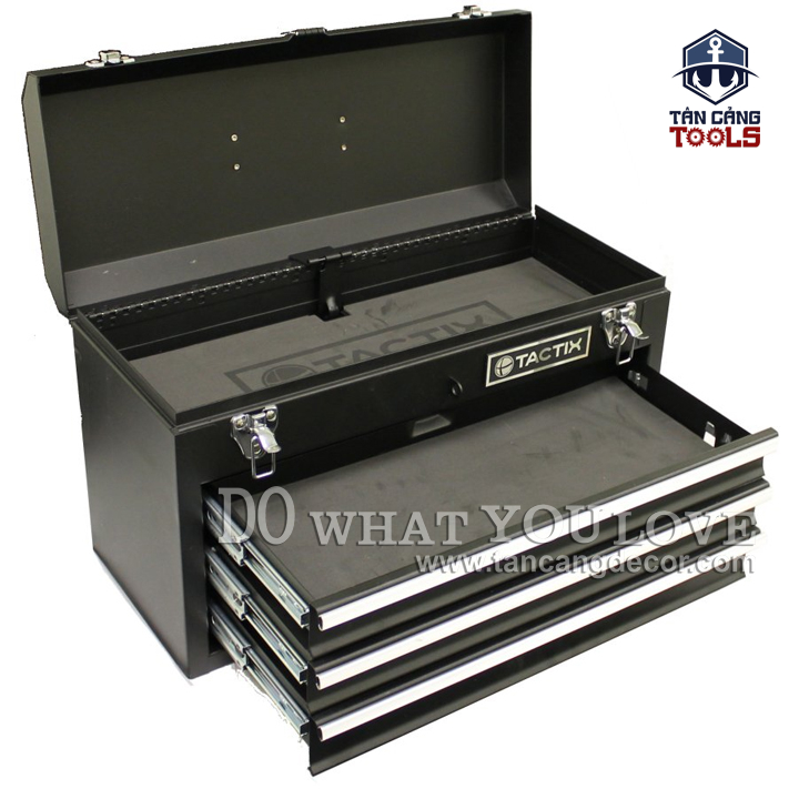 Thùng Đựng Đồ Nghề 3 Ngăn Kéo Sắt Tĩnh Điện Tactix 321102 - Ảnh 2