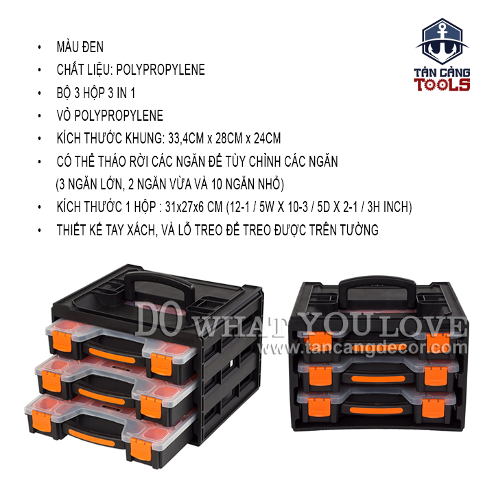 Bộ 3 Hộp Đựng Linh Kiện Tiện Ích Kết Nối Tactix 320040 - Ảnh 4