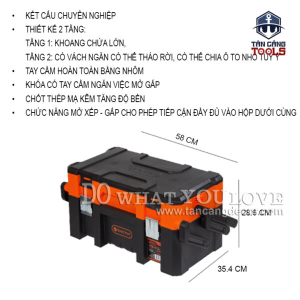 Thùng Đựng Đồ Nghề 2 Tầng 23 Inches Tactix 320658 - Ảnh 8