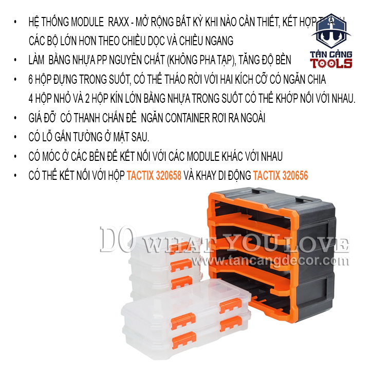 Hộp Đựng Linh Kiện Tiện Ích Module Raxx 6 Ngăn Tactix 320672 - Ảnh 3