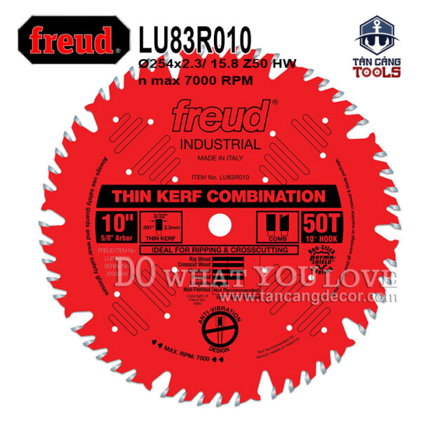 Lưỡi Cưa Gỗ Hợp Kim 250 x 16 mm x 50T Freud Industrial LU83R010