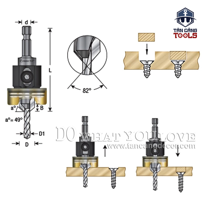 Mũi Khoan Mồi Âm Vít Amana Tool 4.36 x 12.7 mm - Ảnh 4
