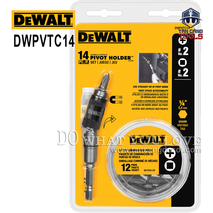 Đầu Chuyển Bắn Vít Góc DeWalt DWPVTC14 Gồm 14 Chi Tiết