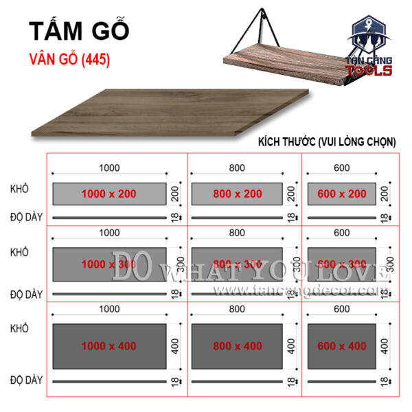 Tấm Gỗ MDF - Vân Gỗ Chống Ẩm Phủ Melamine Trang Trí Dùng Cho Kệ Trang Trí (Nhiều kích thước)