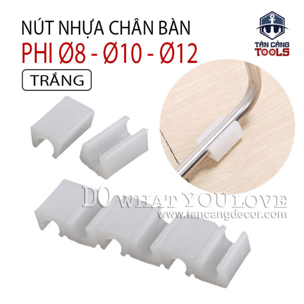 50 Chân Nhựa Bọc Chân Bàn Ghế Sắt Phi Tròn - Màu Trắng