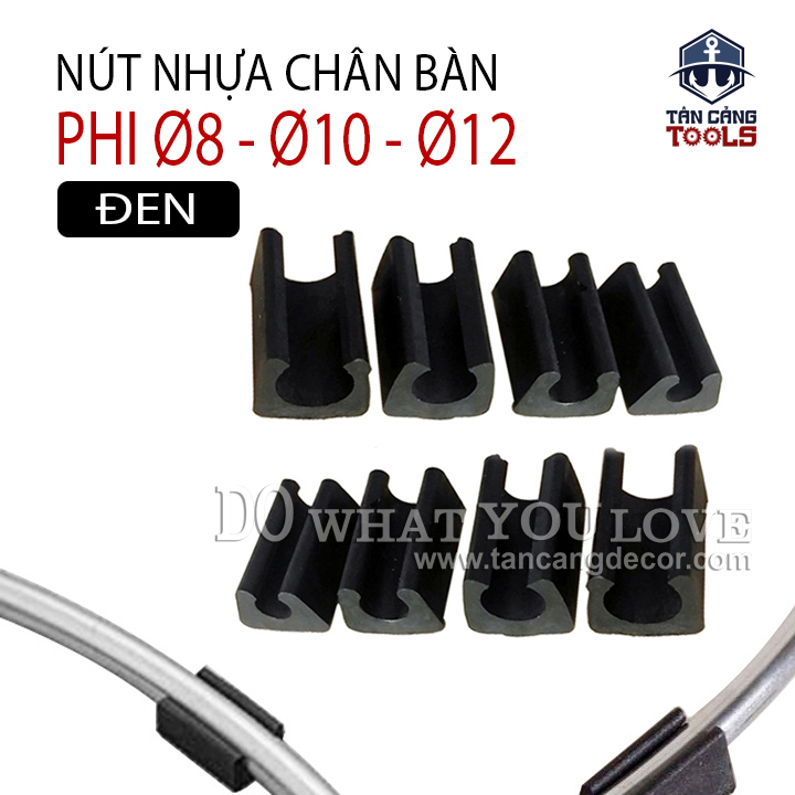 50 Chân Nhựa Bọc Chân Bàn Ghế Sắt Phi Tròn - Màu Đen